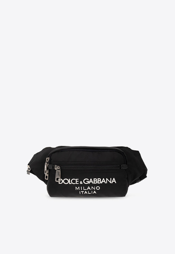 Dolce & Gabbana Sicilia DNA Rubberized Logo Belt Bag Black BM2218 AG182-8B956