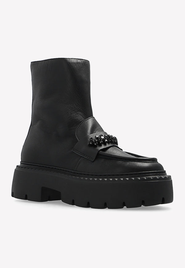 Jimmy Choo Bryer Platform Ankle Boots BRYER FLAT XXC-BLACK JET BLACK