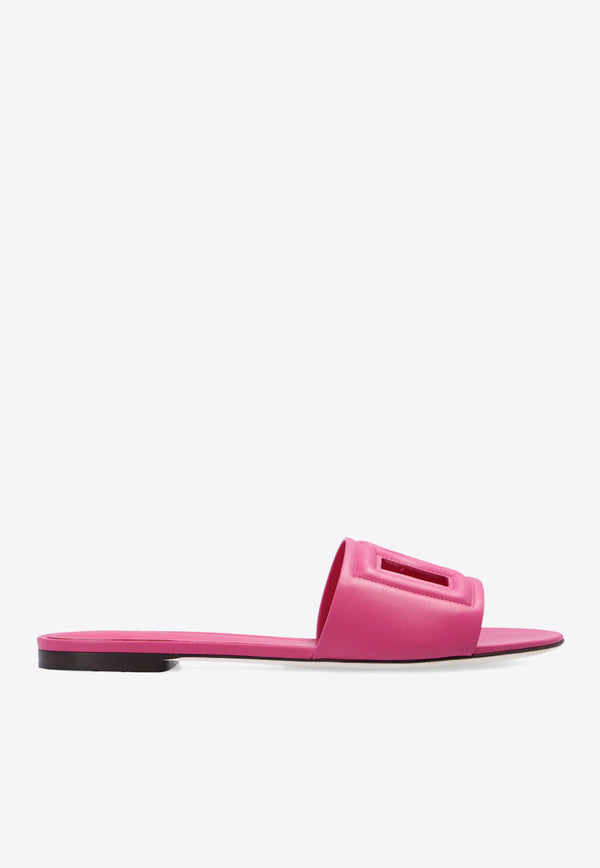 Dolce & Gabbana Bianca DG Logo Flat Sandals Bubblegum CQ0436 AY329-80441