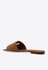 Dolce & Gabbana Bianca DG Logo Flat Sandals Brown CQ0436 AY329-81236