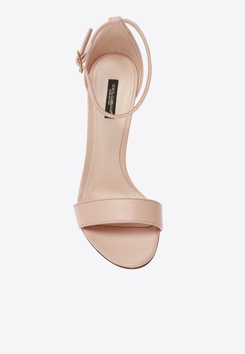 Dolce & Gabbana Keira 105 Nappa Leather Sandals with DG Baroque Heel Pink CR0739 AV967-80412