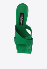 Dolce & Gabbana DG Pop 75 Mules in Croc-Embossed Leather Green CR1377 AH481-8Z502