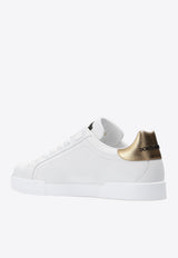 Dolce & Gabbana Portofino Leather Low-Top Sneakers White CS1761 AH136-8I047