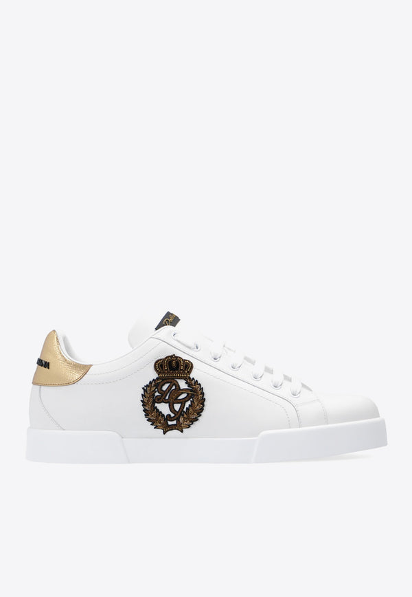 Dolce & Gabbana Portofino Leather Low-Top Sneakers White CS1761 AH136-8I047