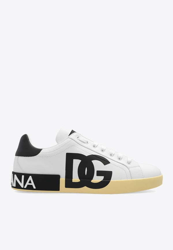 Dolce & Gabbana Portofino Nappa Leather Sneakers with DG Logo White CS1772 AC330-89697