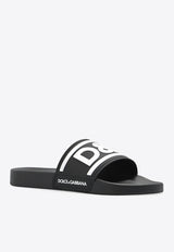 Dolce & Gabbana DG Logo Rubber Sliders Black CS2072 AQ858-89690