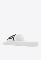 Dolce & Gabbana DG Logo Rubber Sliders White CS2072 AQ858-89697