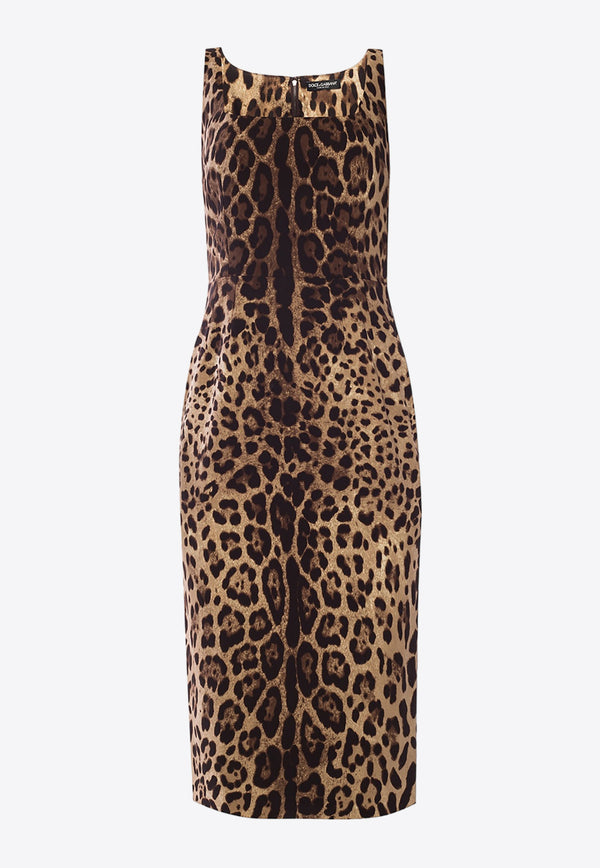 Dolce & Gabbana Leopard Print Sleeveless Dress Brown F6F4ZT FSADD-HY13M