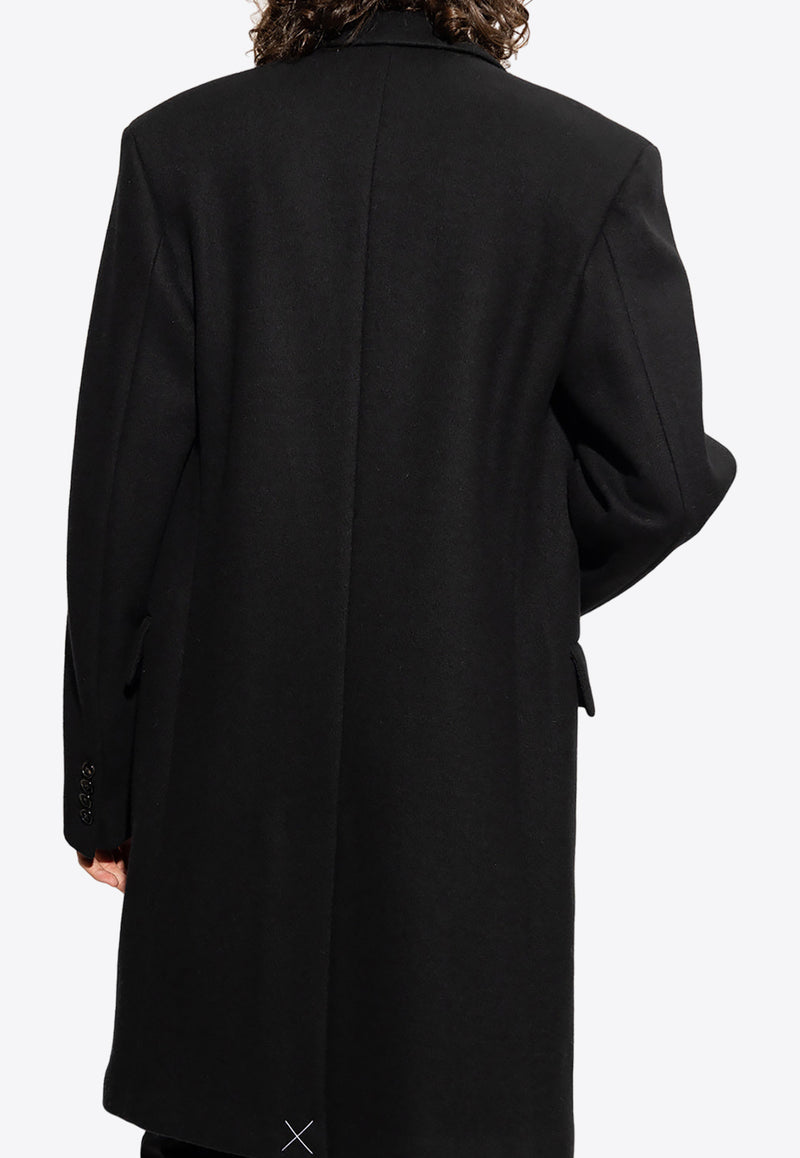 Dolce & Gabbana Single-Breasted Wool Jersey Coat G033LT GF171-S9000 Black