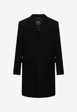 Dolce & Gabbana Single-Breasted Wool Jersey Coat G033LT GF171-S9000 Black