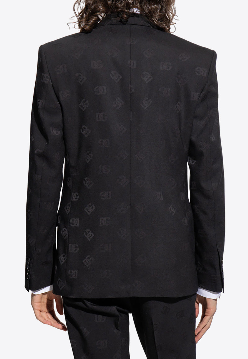 Dolce & Gabbana Single-Breasted Logo Monogram Blazer G2QU6T FJBAK-N0000 Black