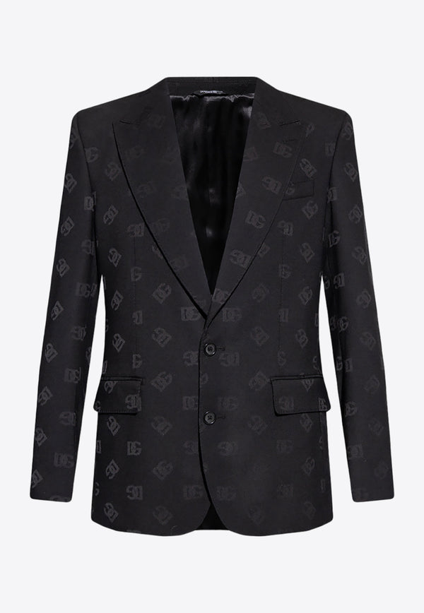 Dolce & Gabbana Single-Breasted Logo Monogram Blazer G2QU6T FJBAK-N0000 Black