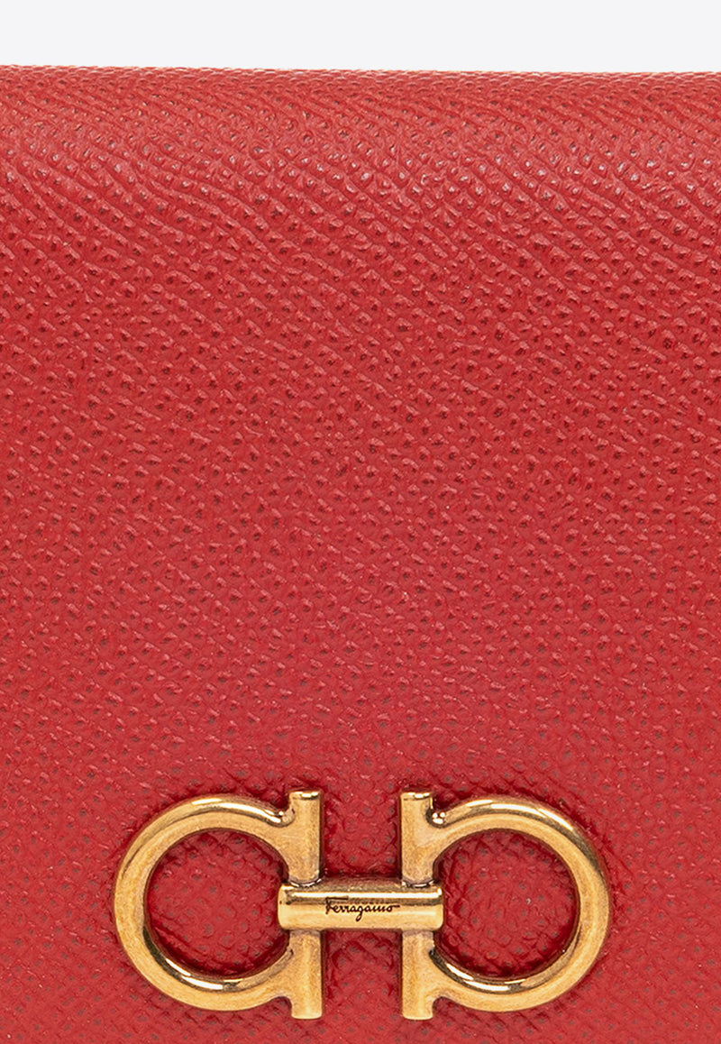 Salvatore Ferragamo Gancini Compact Leather Wallet 22D780 154 746643-LIPSTICK Red
