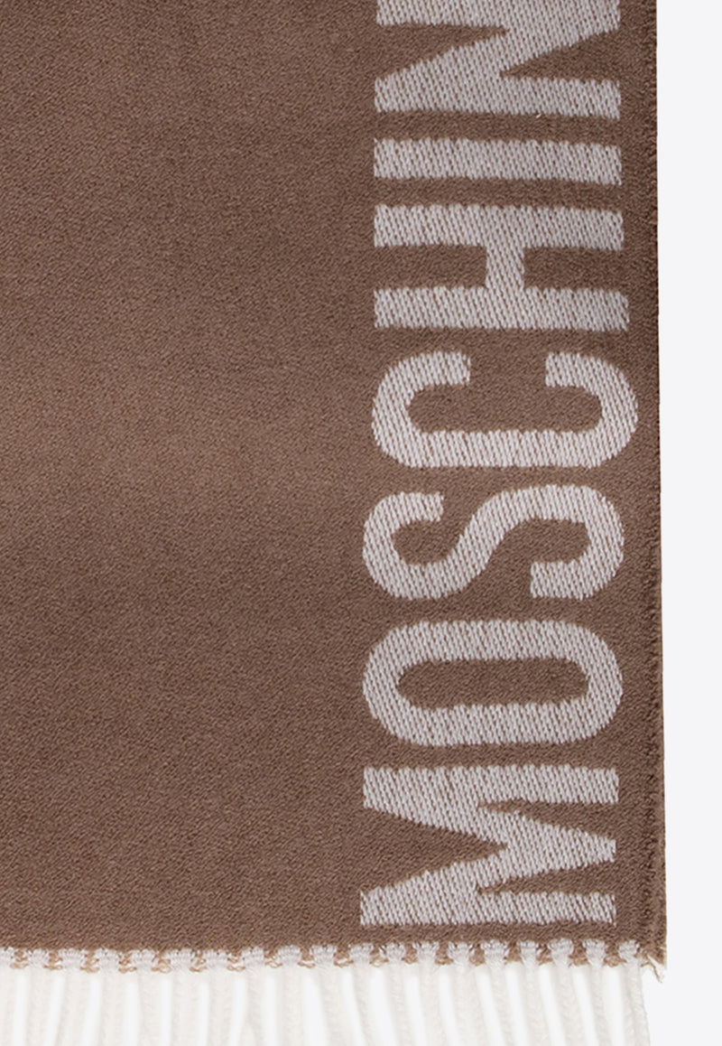 Moschino Logo-Trim Hooded Scarf Brown 30683 M2358-005