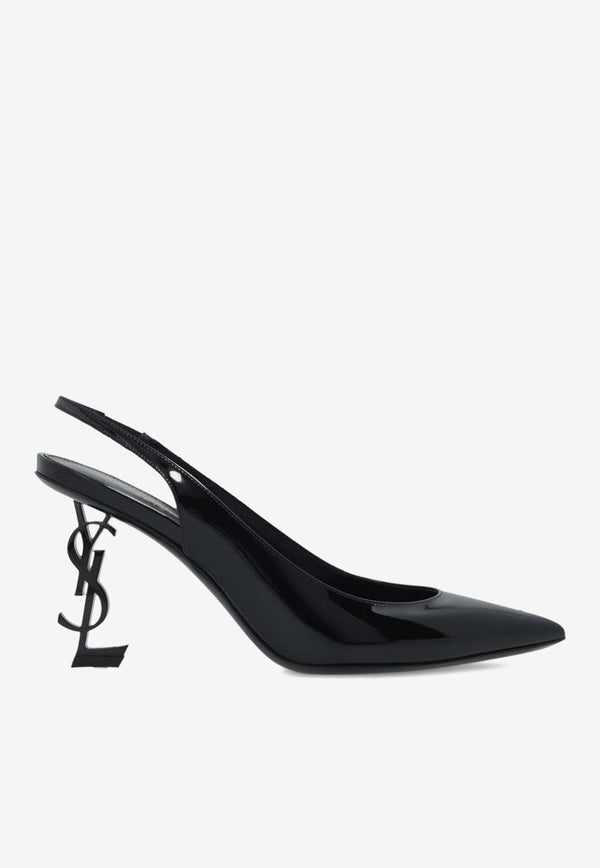 Saint Laurent Opyum 85 Slingback Pumps in Patent Leather 630108 0NPVV-1000