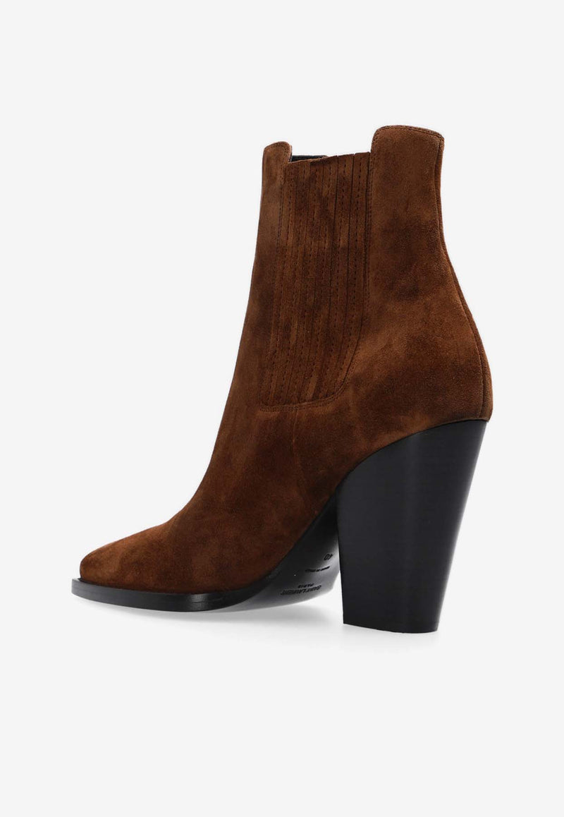 Saint Laurent Theo 100 Suede Ankle Boots 633955 1NX00-2330