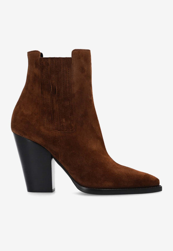 Saint Laurent Theo 100 Suede Ankle Boots 633955 1NX00-2330