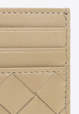 Bottega Veneta Leather Intrecciato Card Holder Green
