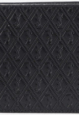 Saint Laurent Logo Embossed Leather Bi-Fold Wallet Black 647151 18G1Z-1000