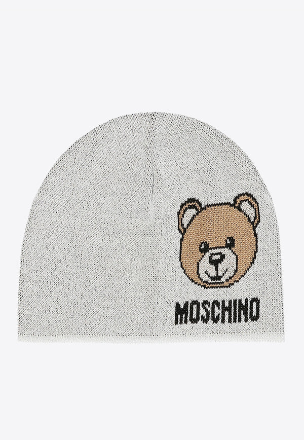 Moschino Teddy Bear Detail Beanie Gray 65214 M2346-001