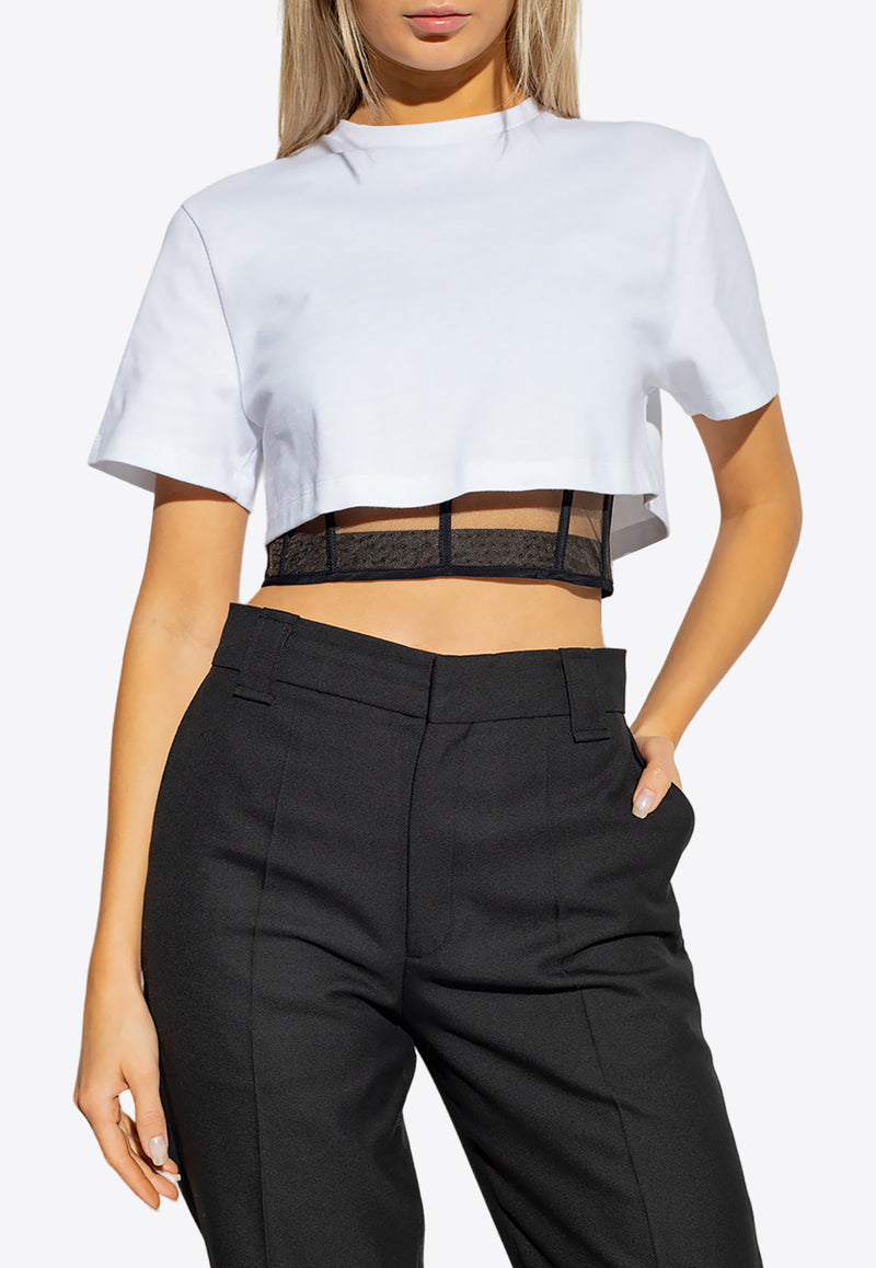 Alexander McQueen Cropped Cut-Out Top White 653743 QLACF-9000