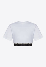 Alexander McQueen Cropped Cut-Out Top White 653743 QLACF-9000