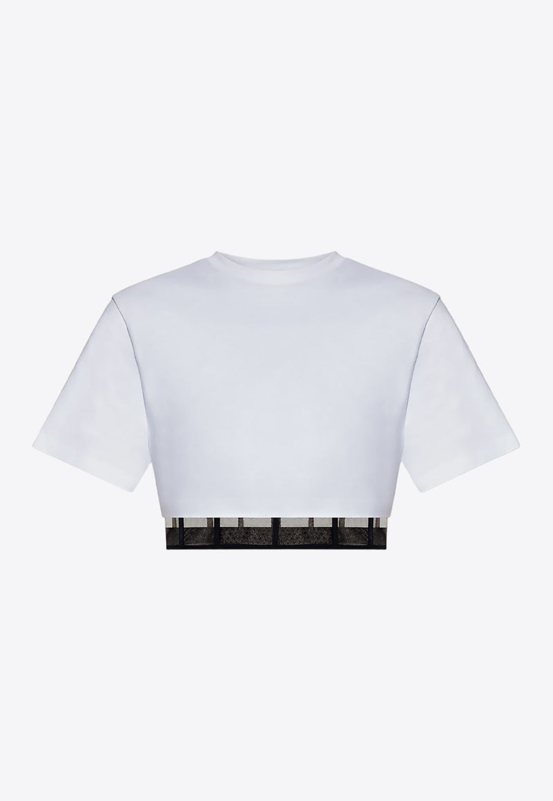 Alexander McQueen Cropped Cut-Out Top White 653743 QLACF-9000