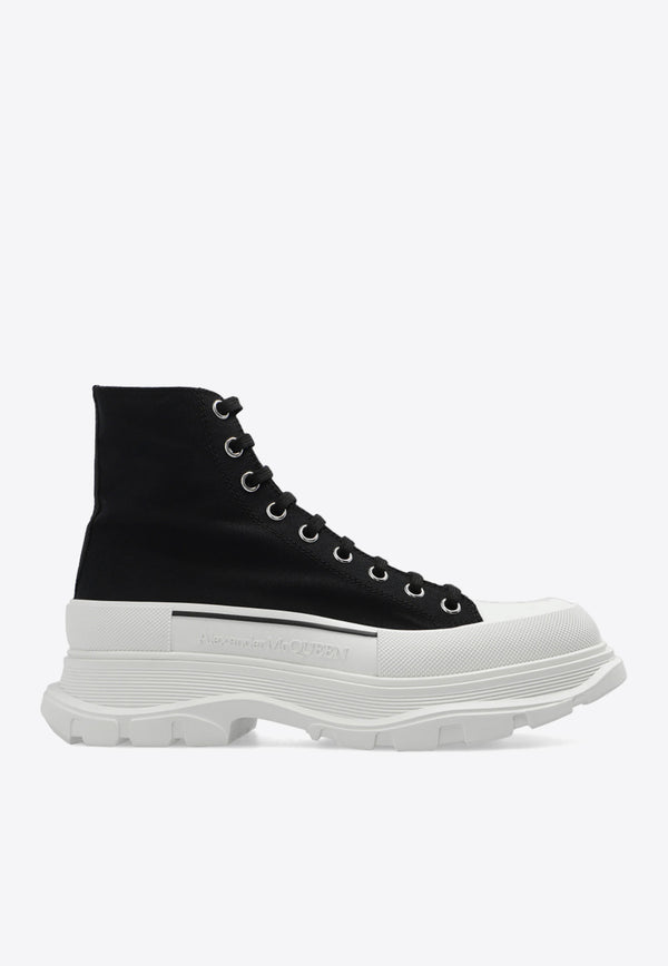 Alexander McQueen Slick Tread High-Top Chunky Sneakers Black 705659 W4MV2-1070