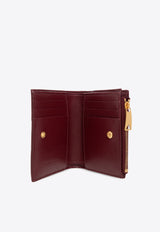 Bottega Veneta Small Cassette Bi-Fold Wallet in Intrecciato Leather Bordeaux 706010 VCQC4-6208