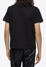Saint Laurent Cassandre Embroidered Boxy Polo T-shirt Black 712300 YB2OC-1000