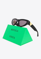 Bottega Veneta Angle Cat-Eye Sunglasses Gray 712689 V2330-1049
