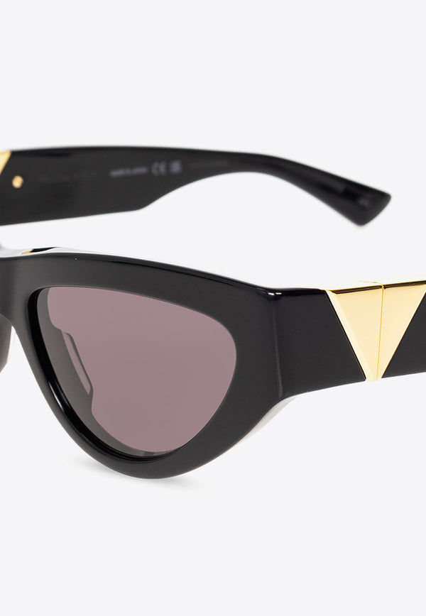 Bottega Veneta Angle Cat-Eye Sunglasses Gray 712689 V2330-1049