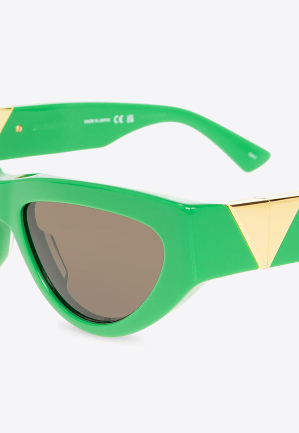 Bottega Veneta Angle Cat-Eye Sunglasses Gray 712689 V2330-3342