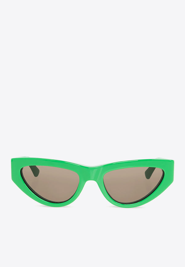 Bottega Veneta Angle Cat-Eye Sunglasses Gray 712689 V2330-3342