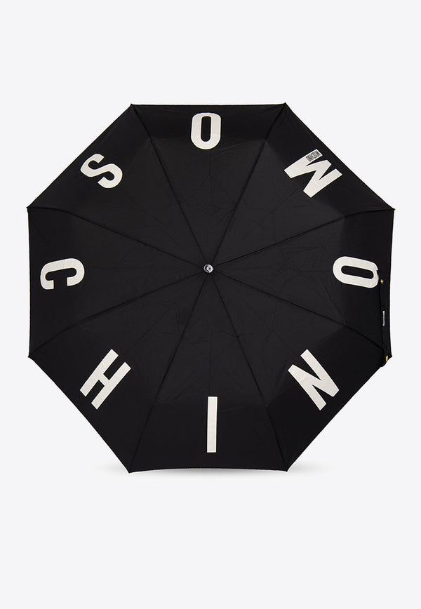 Moschino Maxi Logo Lettering Folding Umbrella Black 8911 OPENCLOSEA-BLACK