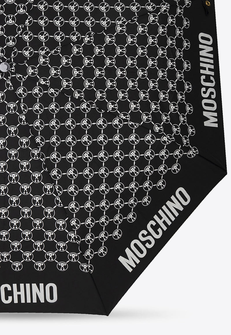 Moschino Logo Monogram Folding Umbrella Black 8936 OPENCLOSEA-BLACK