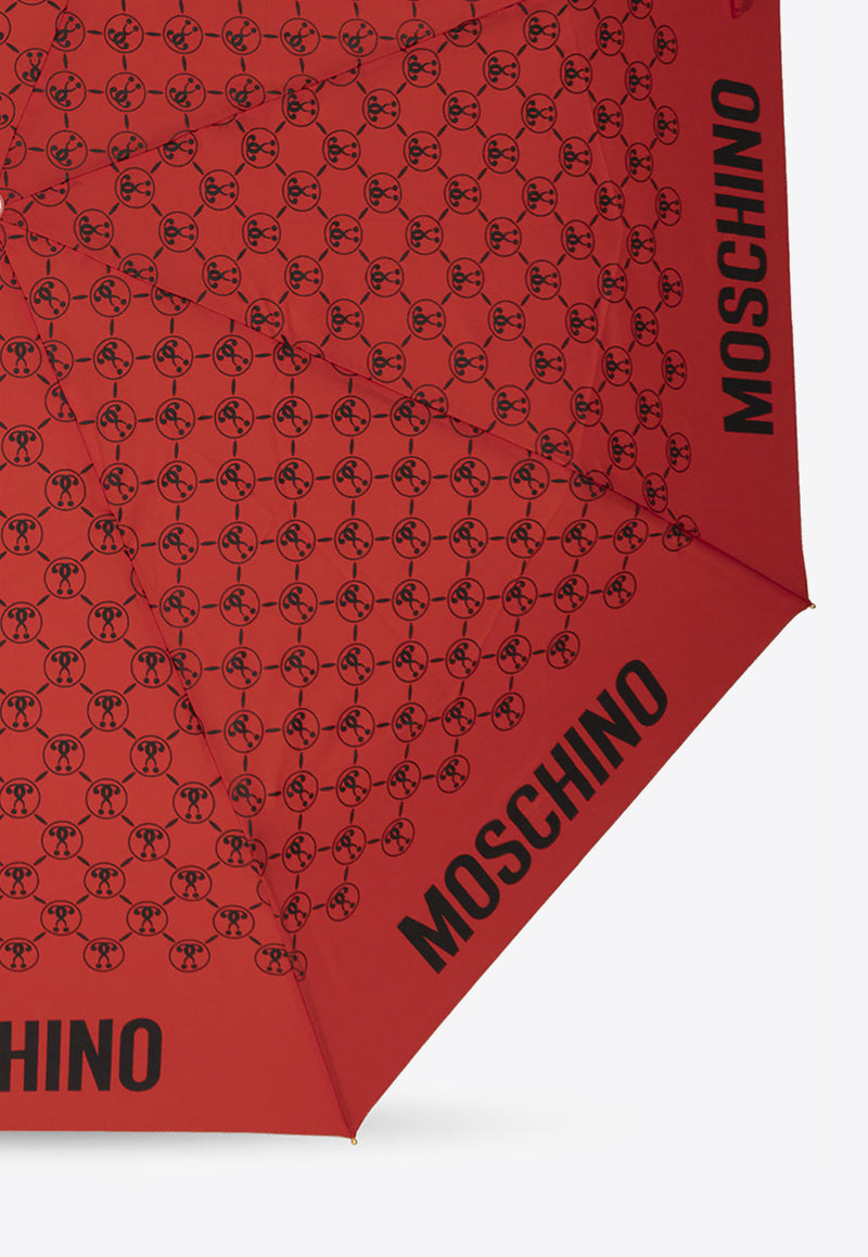 Moschino Logo Monogram Folding Umbrella Red 8936 OPENCLOSEC-RED