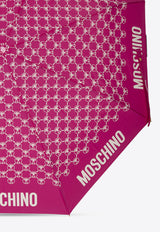 Moschino Logo Monogram Folding Umbrella Pink 8936 OPENCLOSEJ-FUXIA