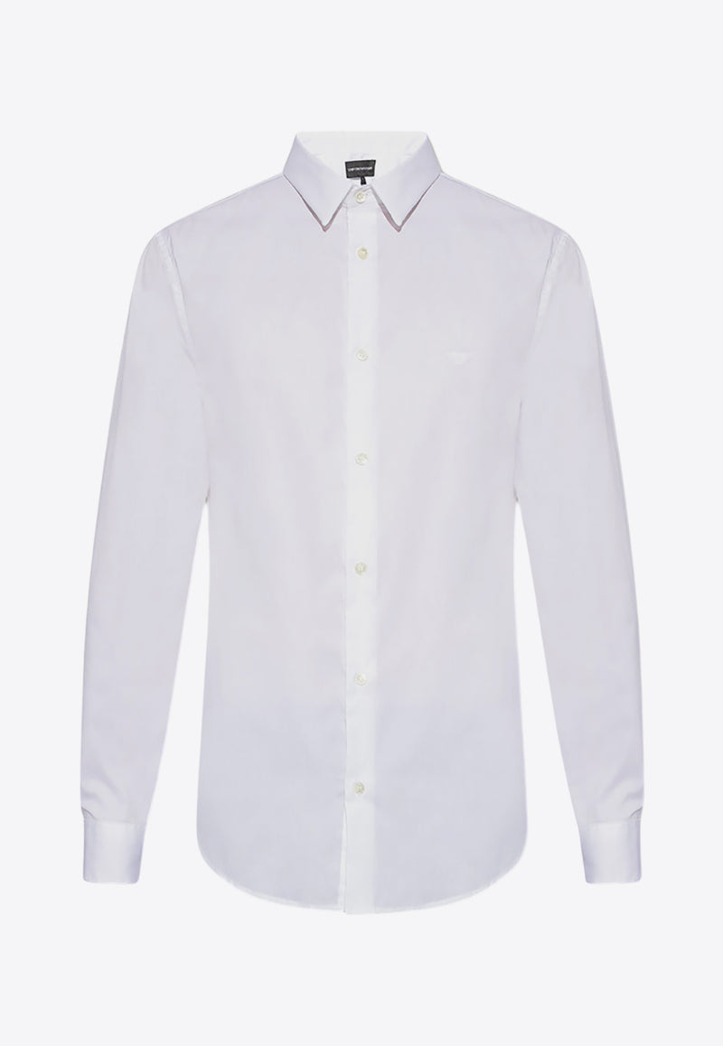 Emporio Armani Logo Embroidered Formal Shirt White 8N1C09 1NI9Z-0100