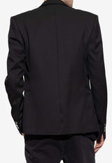 Balmain Single-Breasted Wool Blazer Black AH1SI316 WB09-0PA