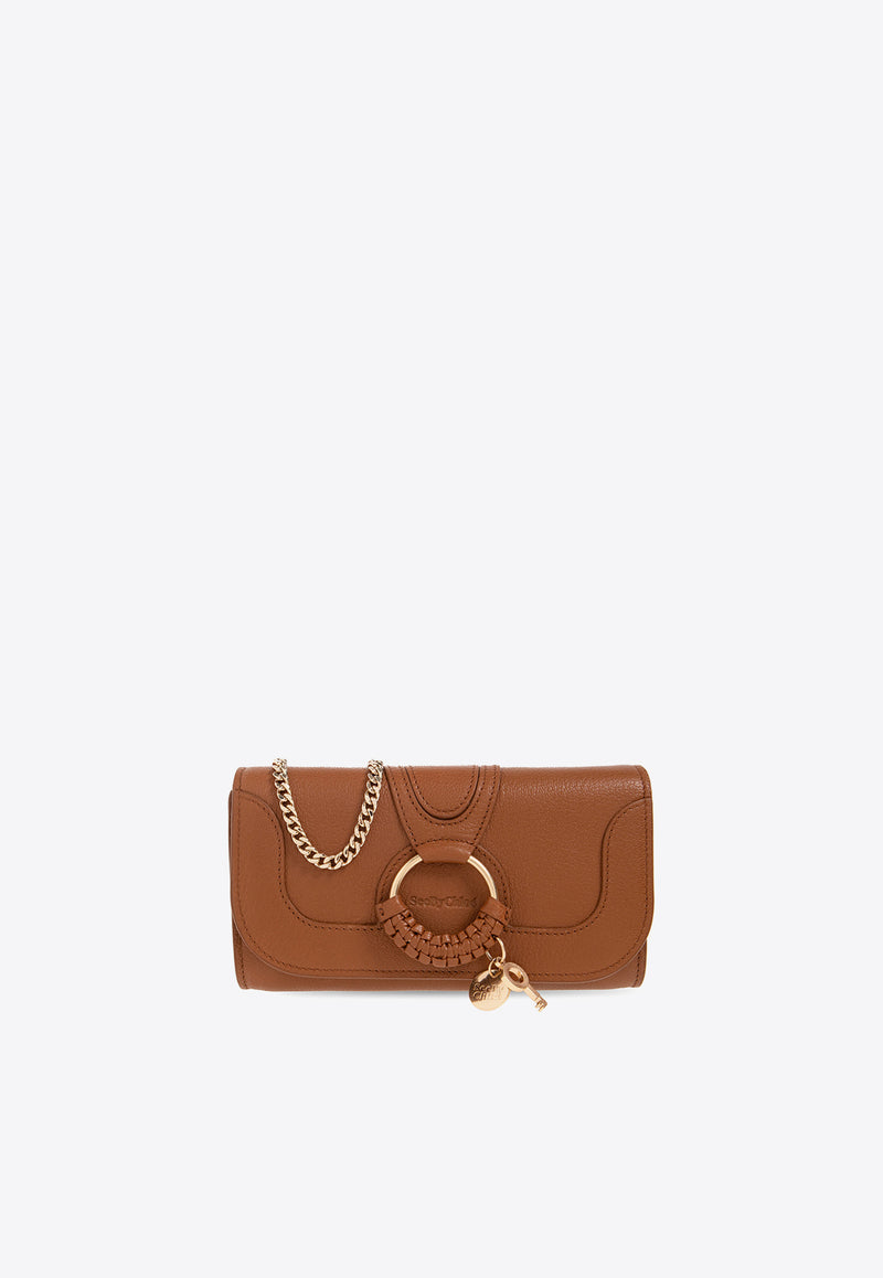 See By Chloé Hana Chain Leather Clutch Brown CHS20SP912 305-242
