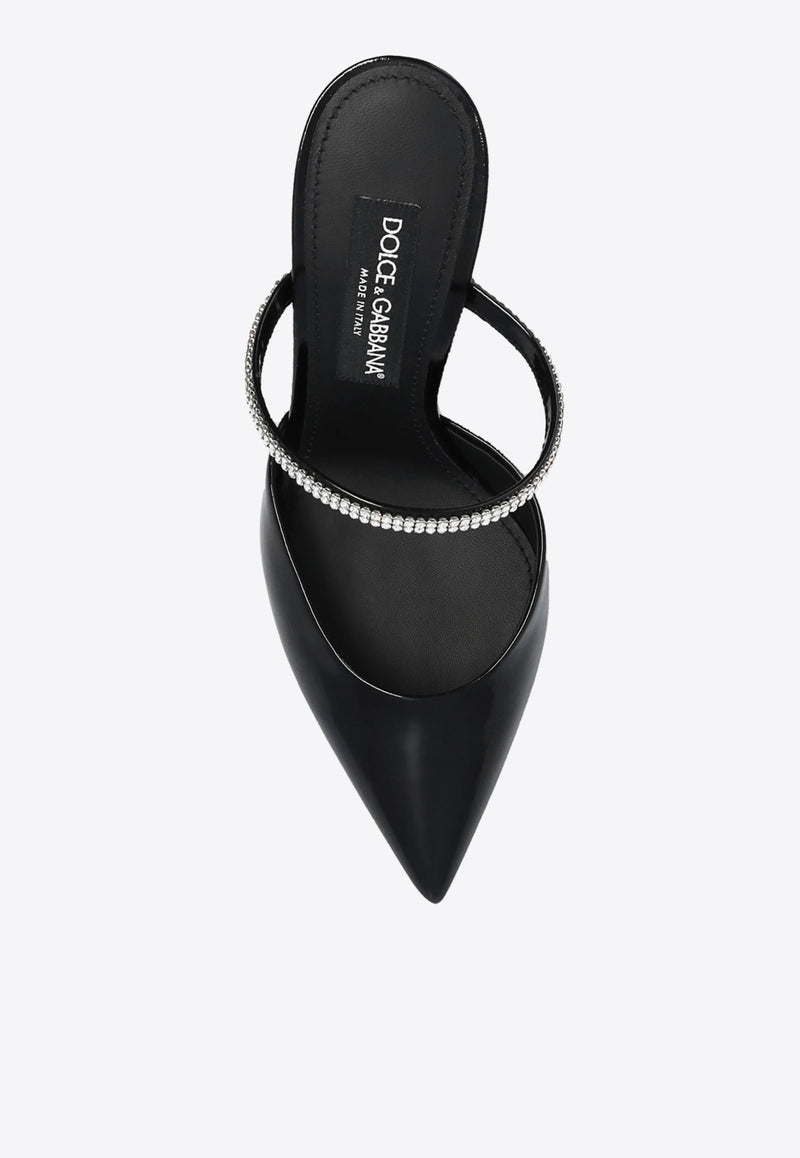 Dolce & Gabbana Cardinale 90 Crystal-Embellished Mules CI0150 AY855-8S488 Black