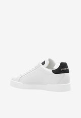 Dolce & Gabbana Portofino DG Logo Leather Sneakers White CK1545 AC330-89697