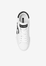 Dolce & Gabbana Portofino DG Logo Leather Sneakers White CK1545 AC330-89697