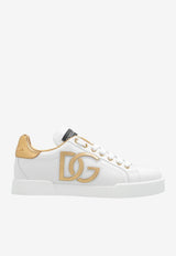 Dolce & Gabbana Portofino DG Logo Leather Sneakers White CK1545 AD780-89662