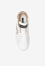Dolce & Gabbana Portofino DG Logo Leather Sneakers White CK1545 AD780-89662