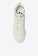 Dolce & Gabbana Portofino Logo-Embellished Low-Top Sneakers CK1602 AN298-87587 White