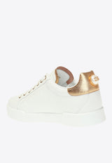 Dolce & Gabbana Portofino Logo-Embellished Low-Top Sneakers CK1602 AN298-8B996 White