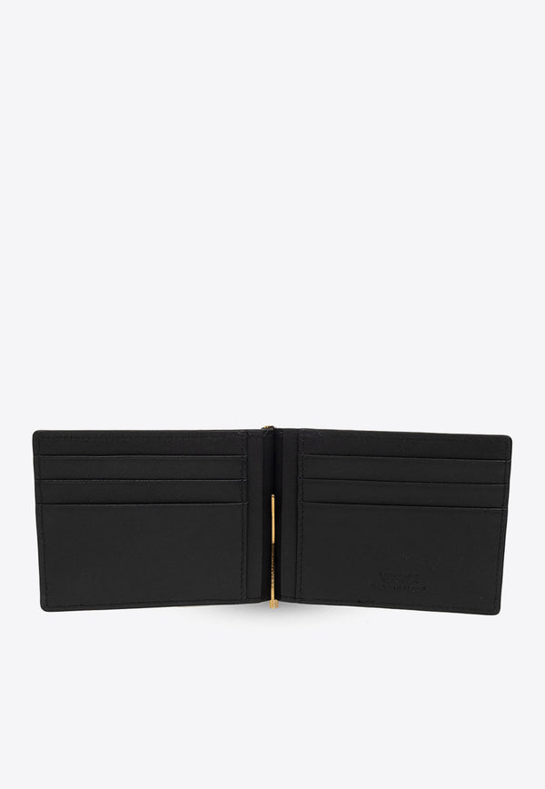 Versace Medusa Head Leather Wallet with Money Clip Black DPU5978 1A03190-1B00V