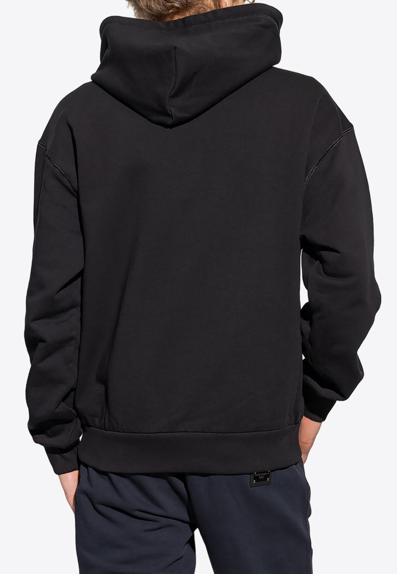 Dolce & Gabbana Logo Tag Embellished Hooded Sweatshirt G9ZU0T G7F2G-N0000 Black